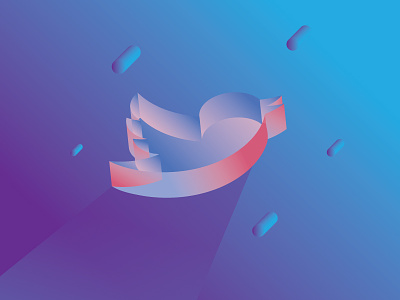 Fake Opacity | Twitter Logo 3d colorful colors contrast galaxy gradient perspective