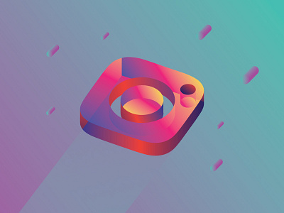 Fake Opacity | Instagram Logo 3d colorful colors contrast galaxy gradient perspective