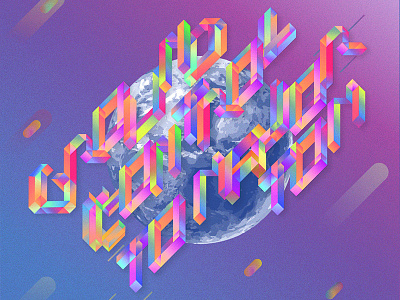 Ground control to Major Tom colorful colors font gradients shapes typography