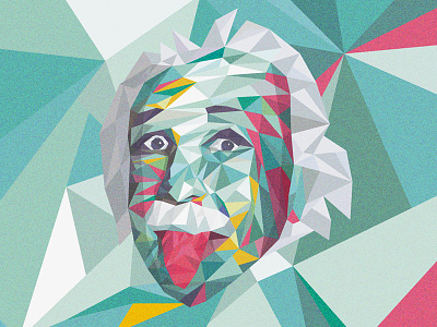 Einstein albert einstein einstein illustration low poly poly polygons triangles