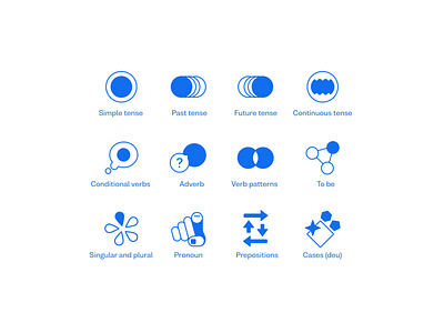 Grammar icons abstract abstract design abstraction busuu design glyph grammar icon icon design icon set icons language