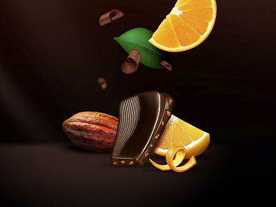 Nestle Gold Website Detail chocolate detail orange retouch website