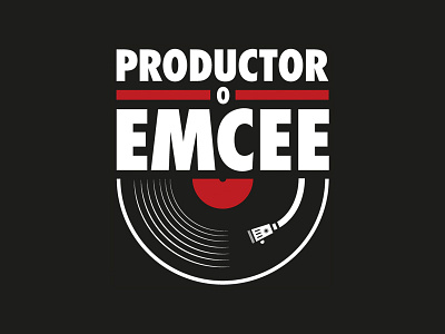 Producer o MC flow hip hop logo music plate rap vinyl