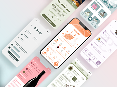 30 Day Project - Modern Art Nouveau Beverage App Branding app design beverages boba tea brand identity branding brewery cafe cocktails coffee graphic design health juices ice cream logo design modern art nouveau smoothies tea house ui design ux design ux research winery