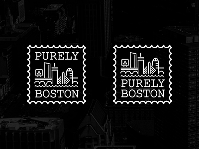 "Purely Boston" Scrapped Logo Concepts adobe illustrator cc boston design graphic design illustration line art line art logo logo logo concepts logo design logo design concept skyline skylines stamp stamp design vector