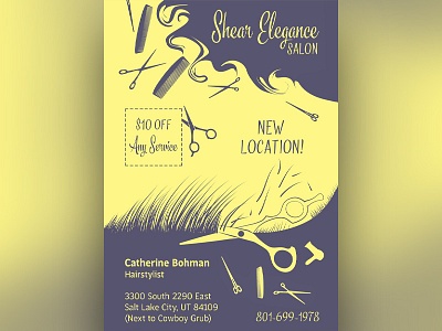 "Sheer Elegance Salon" Promotional Piece adobe illustrator branding coupon design discount hair salon illustration illustrator promotional promotional design promotional material typography utah vector