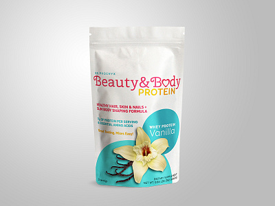 Dr. Phoenyx "Beauty & Body" Protein Powder adobe illustrator adobe photoshop fitness food and drink health health and fitness health food label label design label packaging packaging packaging design packaging mockup protein vanilla vector