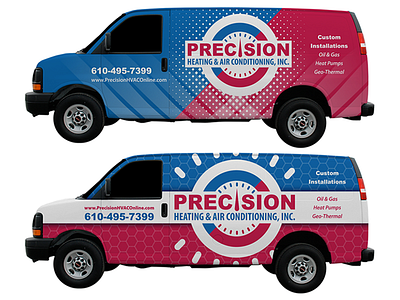 Precision Heating & Air Conditioning Van Wrap Concepts air conditioning heating hvac industry van wrap vector vector art vector illustration vehicle vehicle design vehicle graphics vehicle wrap vinyl wrap wrap