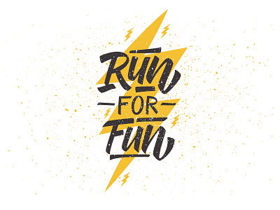 Run For Fun! calligraphy design dribbble flash fun illustration inspiration lettering motivation poster run shutterstock stock vector