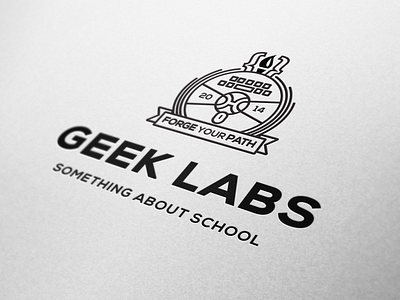 Geek Labs Logo branding crest letterpress logo school typography