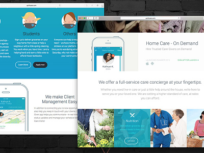 Uplift Website care flat health interface site ui web website