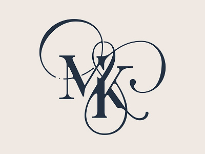 M&K k lettering m monogram type typography wedding