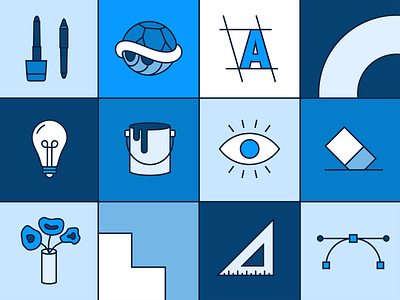 Back To Square One blog blue creative designers grid hero image ideas illustration nji media typography