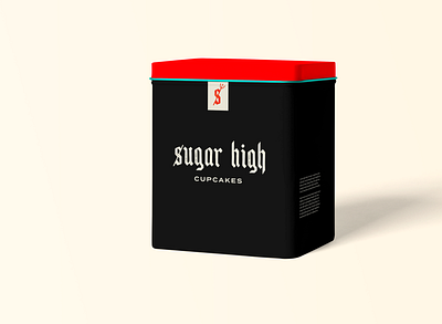 Sugar High Cupakes black branding cupcake cupcakes devil logo packaging packaging design product punk rock red typography
