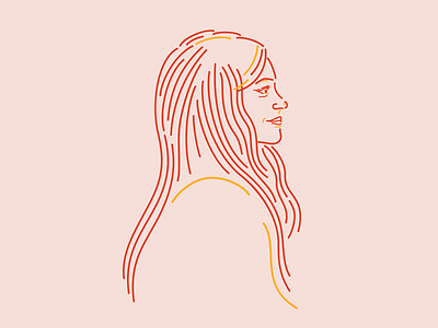 Kara autumn design challenge face girl illustration minimal monogram monoline person portrait profile vector warm woman