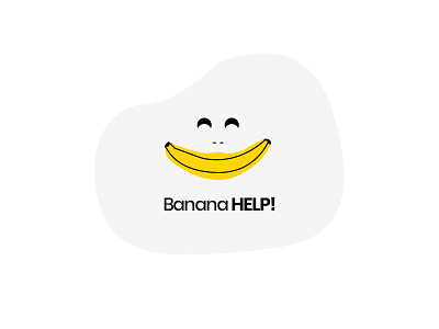 Banana Help! Logo Design branding flat logo minimal