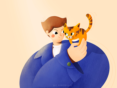 Boy and his cat