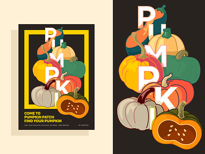 Pumpkin Patch 2d design flat flat illustration graphic illustration illustrator poster poster art pumpkin pumpkin patch sketch
