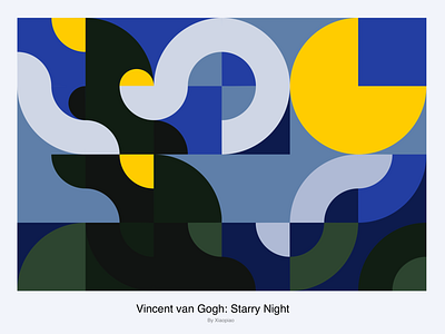 Starry Night abstract decorative flat illustration graphic design illustration sketch star starry night van gogh
