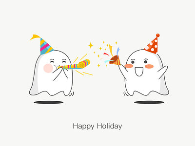 Happy holiday ghost graphic holiday illustrator sketch sticker