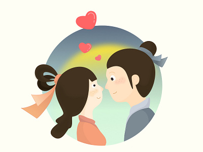 Chinese Valentine's Day 2016 chinese valentines day double seventh day graphic holiday illustrator love sketch