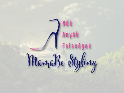 MamaBe Styling logo blue elottadesign graphic design logo logo design logos mom pink stylish woman