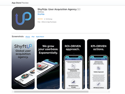 ShyftUp Apple Store Preview - Screenshot Design