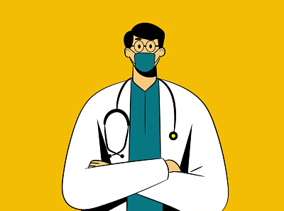 Doctor Illustration adobe illustrator artwork branding doctor doctor illustration doctors illustration medical print design vector