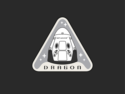 Dragon Capsule Badge adobe adobe illustrator art badge design icon illustration illustrator inspo logo nasa rocket spacex vector