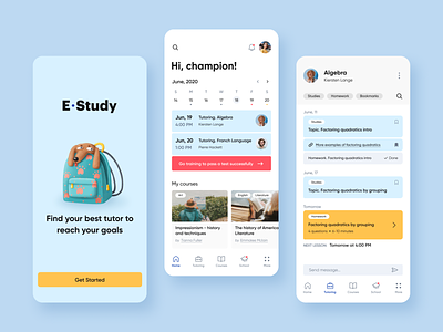 Study - Mobile App app courses education education app learning mobile product design schedule school school app student study task task manager tutor tutoring ui user experience user interface ux