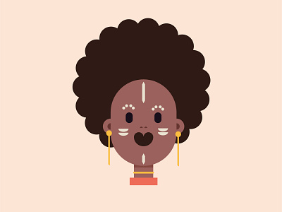 Afro girl 2d animation app character flat girl icon illustration illustrator minimal vector