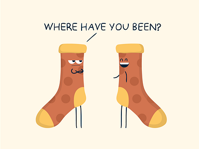 Lost Socks cartoon character comics cute design flat funny illustration illustrator lostsocks socks vector