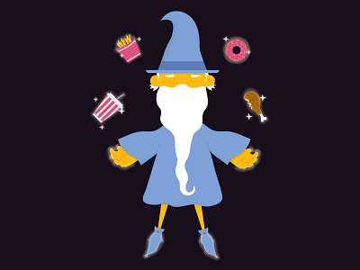 Junk Wizard cartoon character characterdesign cute design funny illustration illustrator magic merlin vector vectorart wizard