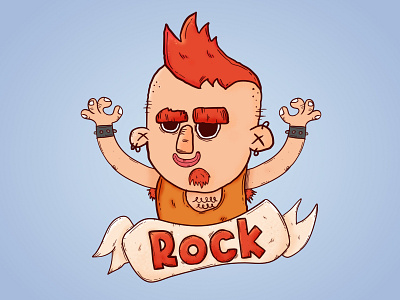 Rock! 2d animation branding cartoon character cool design graphic design illustration logo music rock vector