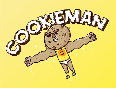 COOKIEMAN 2d branding character cookie cute design drawing flat food illustration illustrator logo mascot ui vector