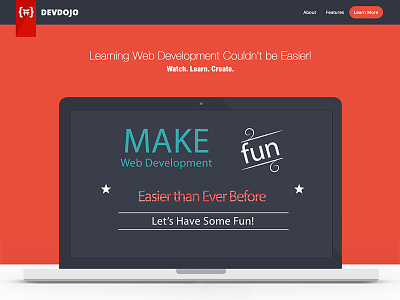 Homepage for DevDojo Learning Portal