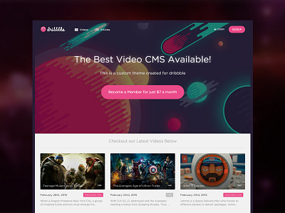 Video CMS - HelloVideo - Themed for Dribbble dribbble hellovideo video cms video membership video membership site
