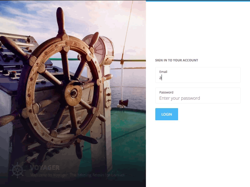 Voyager Login Screen for version 1.0 laravel laravel voyager voyager