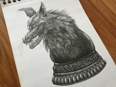 'Chess Hound' personal project art artwork drawing illustration pen sketch sketchbook