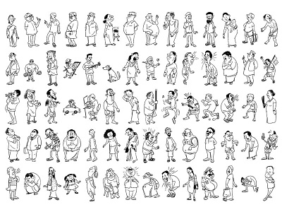 Cartoon characters art caricatures characters crtoon digital drawing illustration people sketch