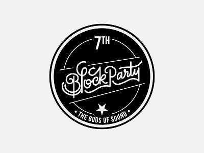 Block Party logo black white design graphic design lettering logo music party print sound typography web