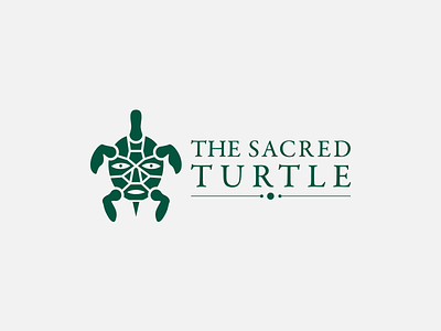 The Sacred Turtle Logo animal face graphic design illustration logo type typography