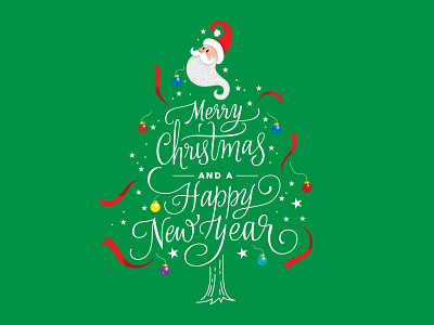 Christmas and New Year Lettering christmas claus lettering new santa tree vector xmas year