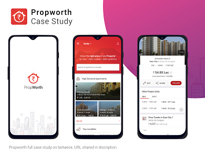 Propworth App by Magicbricks app case study app design property app realestate app ui uidesign uiux user experience