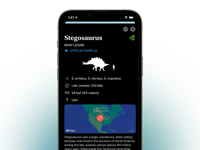 World of Dinosaurs 11.0 Details View app app store application design details dinosaur ios ipad iphone ui