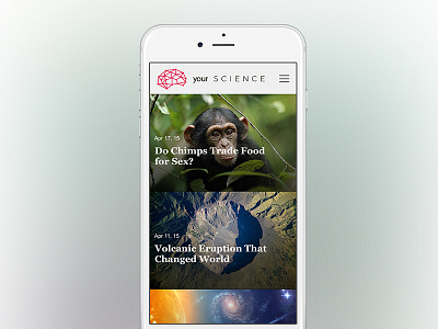 your S C I E N C E app app store feed ios news rss science ui