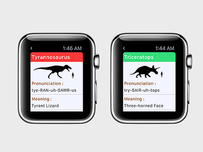 World Of Dinosaurs [  Watch App ] #2 app store apple dinosaurs ios iphone trex watch watchkit 