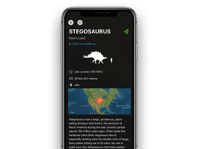 Dinosaurs' Table of Contents animal app app store application dark mode dark theme dark ui dino dinosaurs ios jurassic jurassicpark