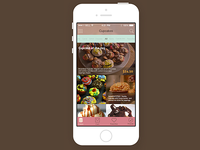 Cupcakes lists UI app concept cupcake flat ios ios7 iphone ui ui design