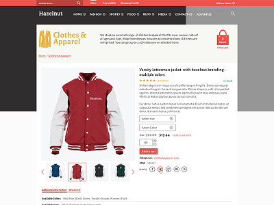 Product description page